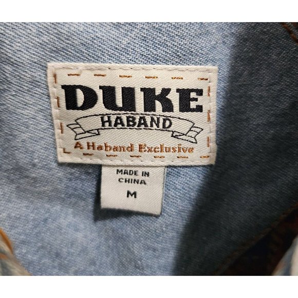 VTG Duke Haband USA Army Jungle Patch Flannel Lined Denim Full Zip Jacket Size M - Picture 3 of 16